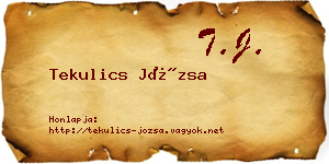 Tekulics Józsa névjegykártya